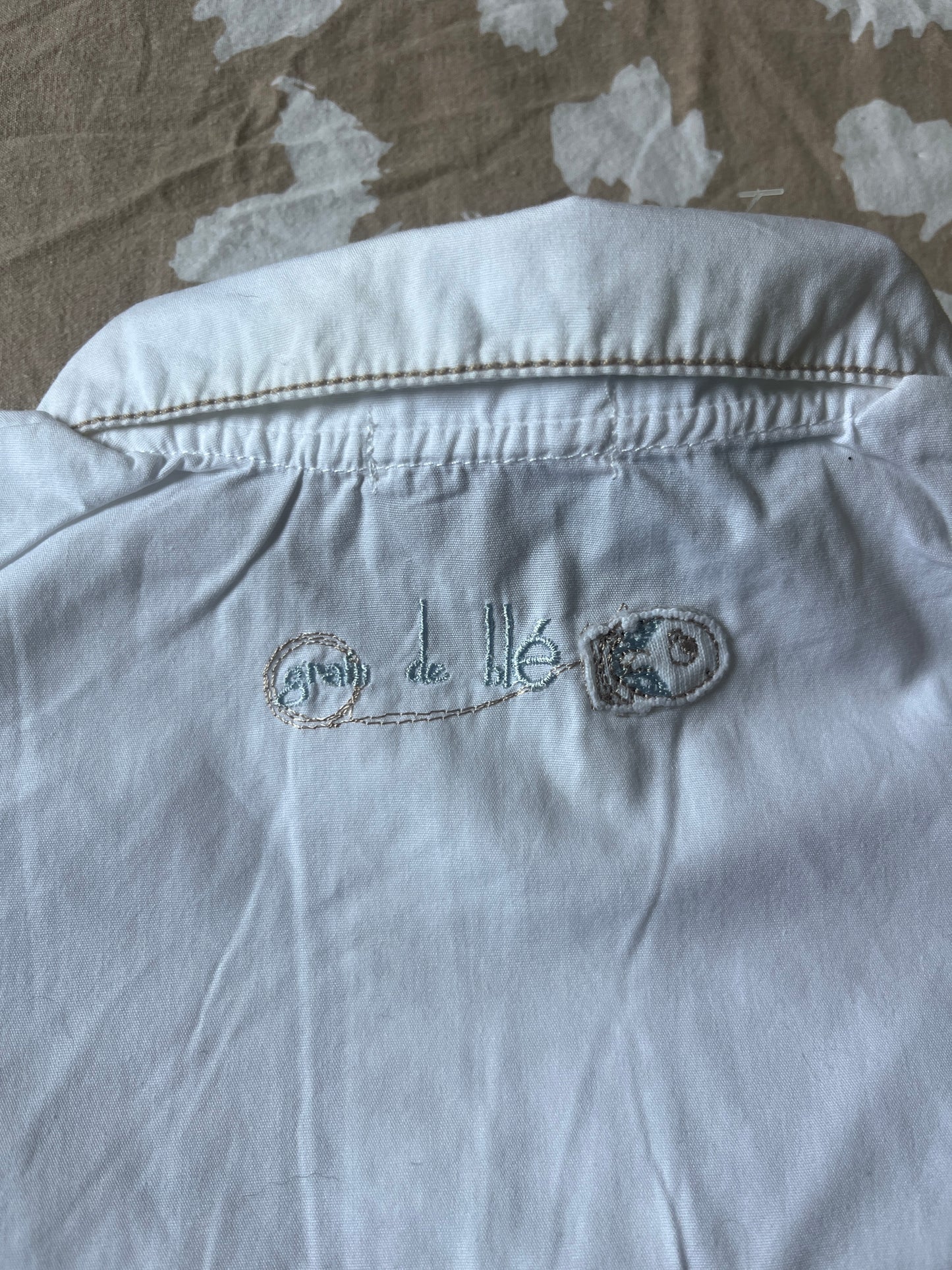 Chemise à manches courtes blanche Grain de Blé - 6 mois