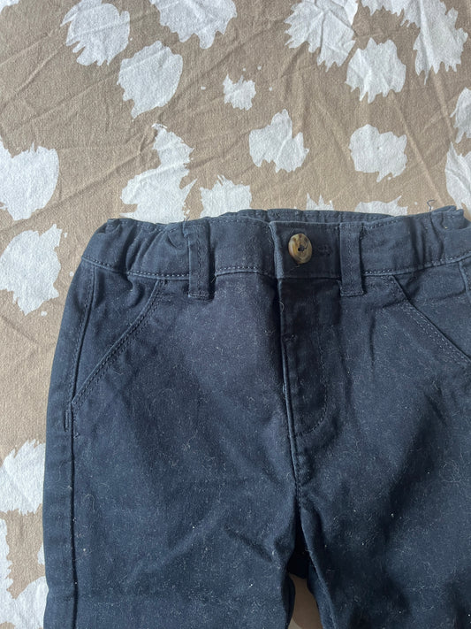Pantalon chino en velours bleu marine Kiabi - 6 mois