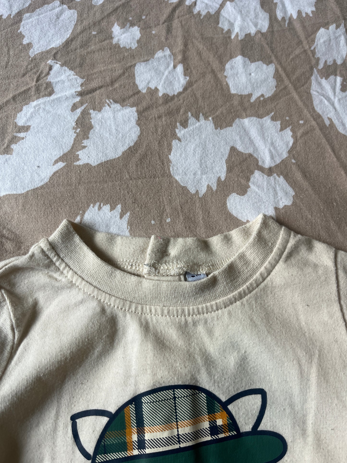 T-shirt à manches longues beige avec renard - 6 mois