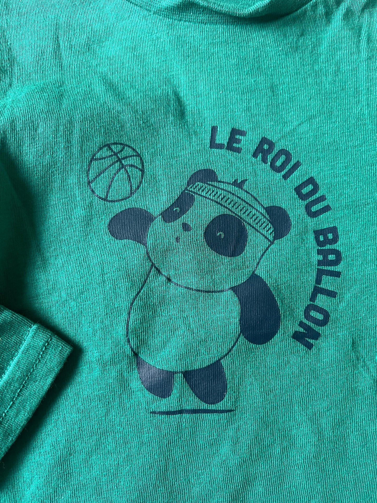 T-shirt à manches longues vert avec panda - 6 mois