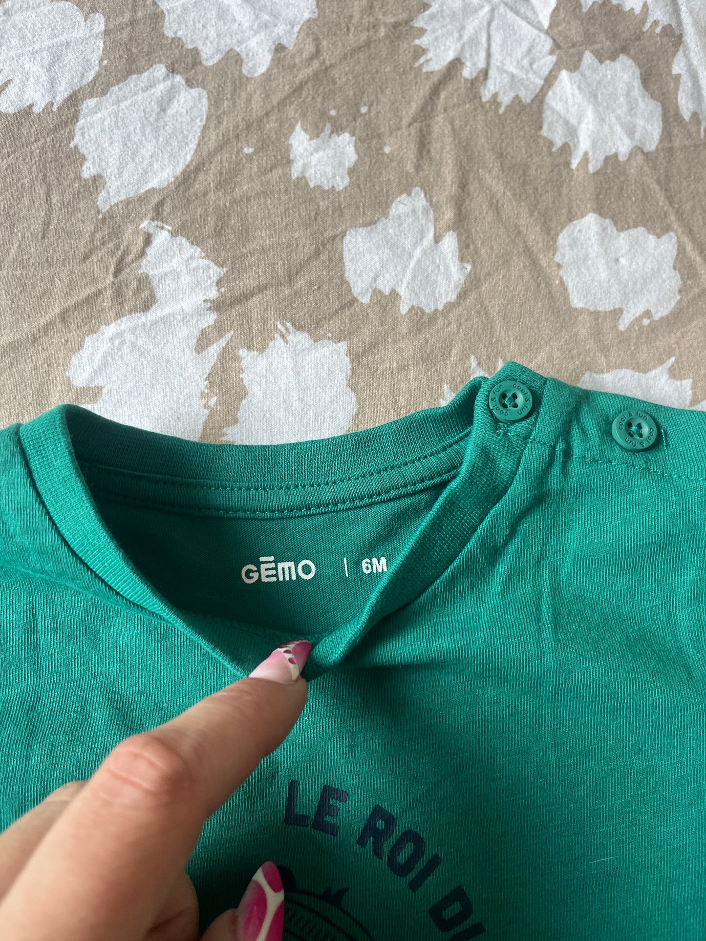 T-shirt à manches longues vert avec panda - 6 mois