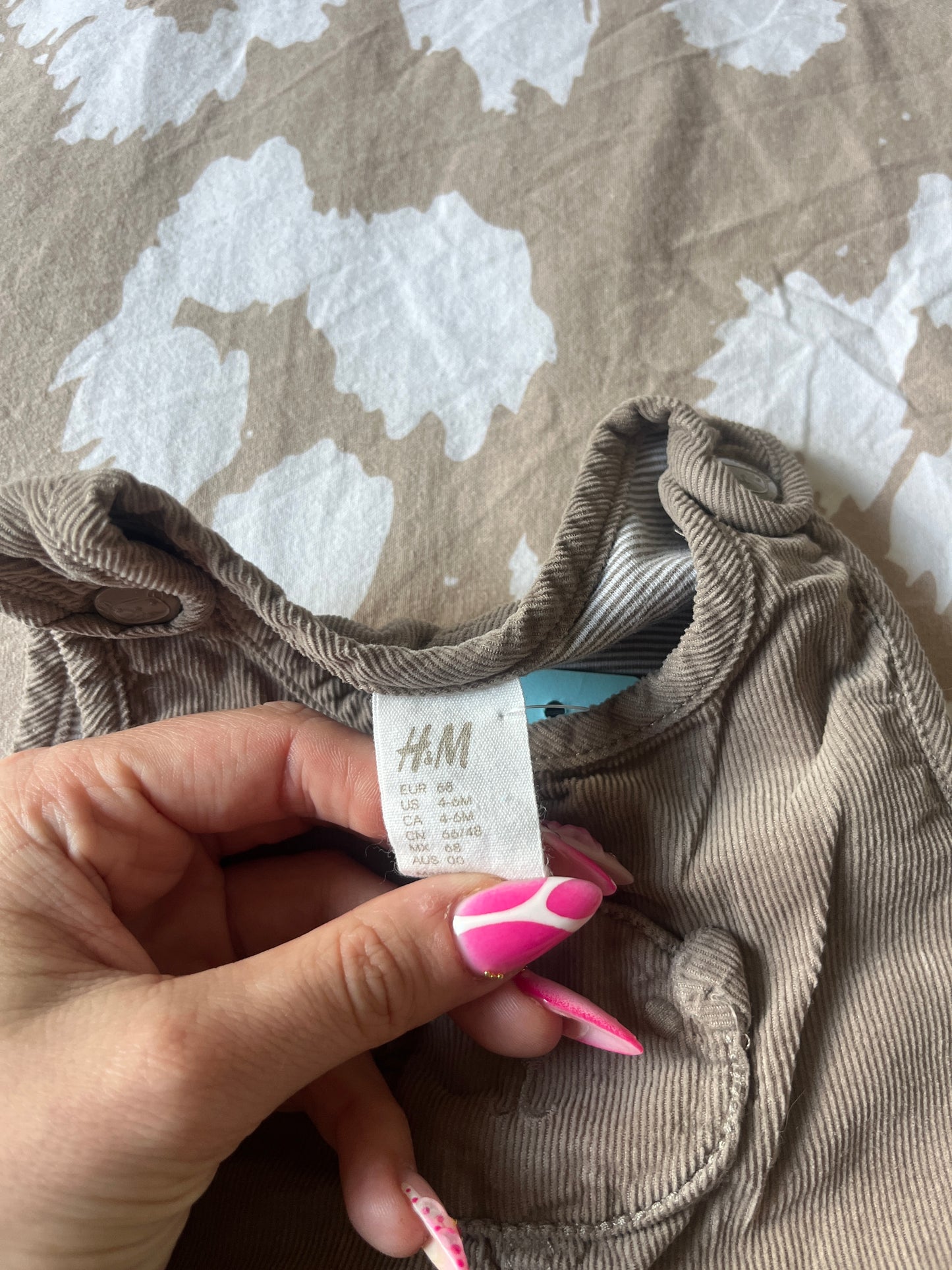 Salopette marron en velours côtelé H&M - 6 mois