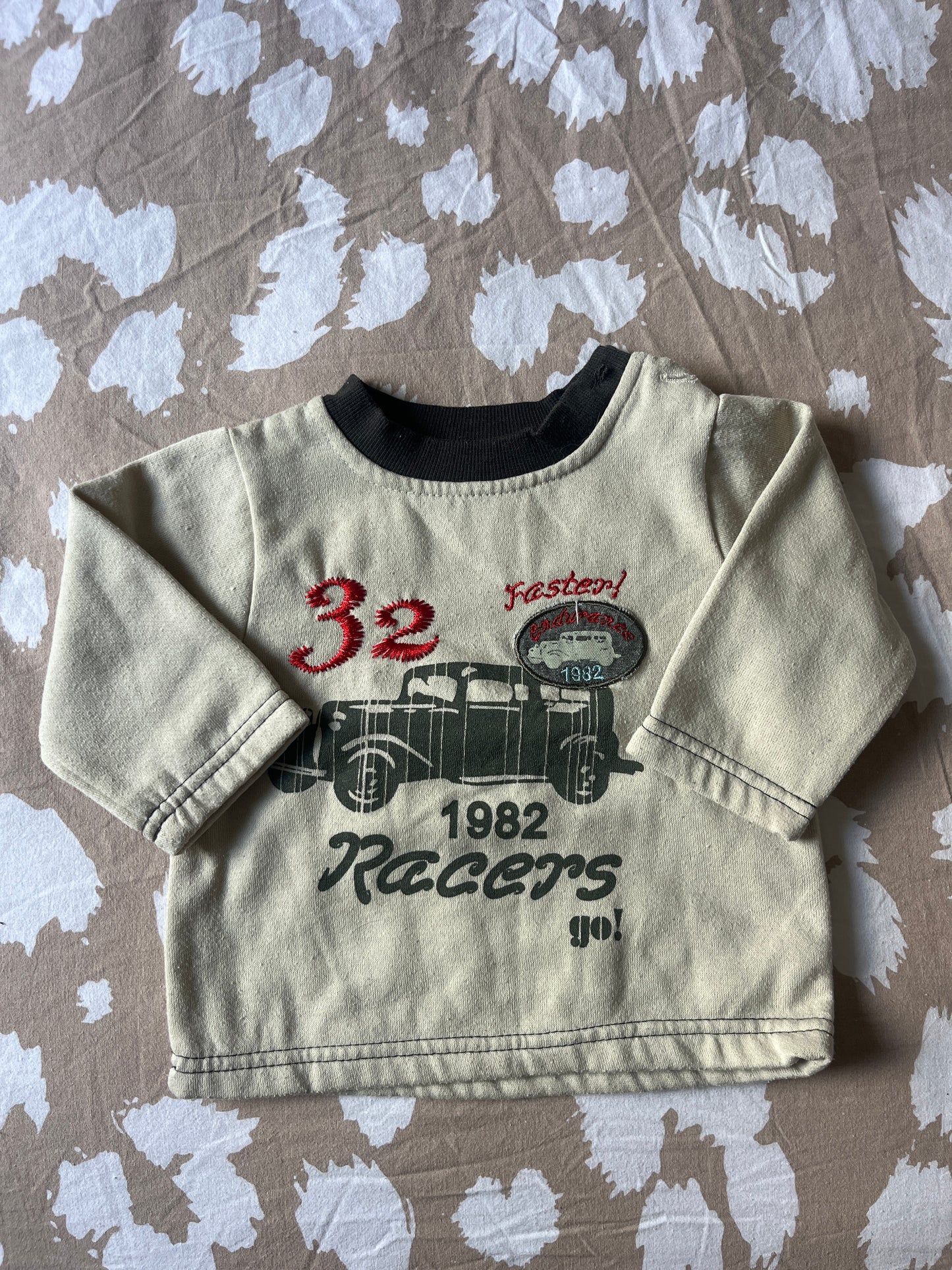 Pull beige à manches longues vintage - 6 mois