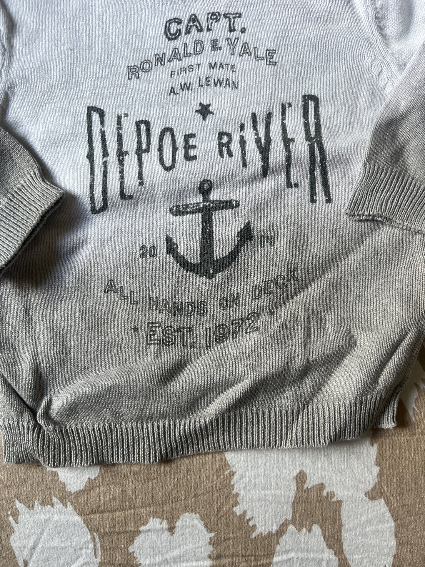 Pull effet dégradé blanc/gris à manches longues - 6 mois
