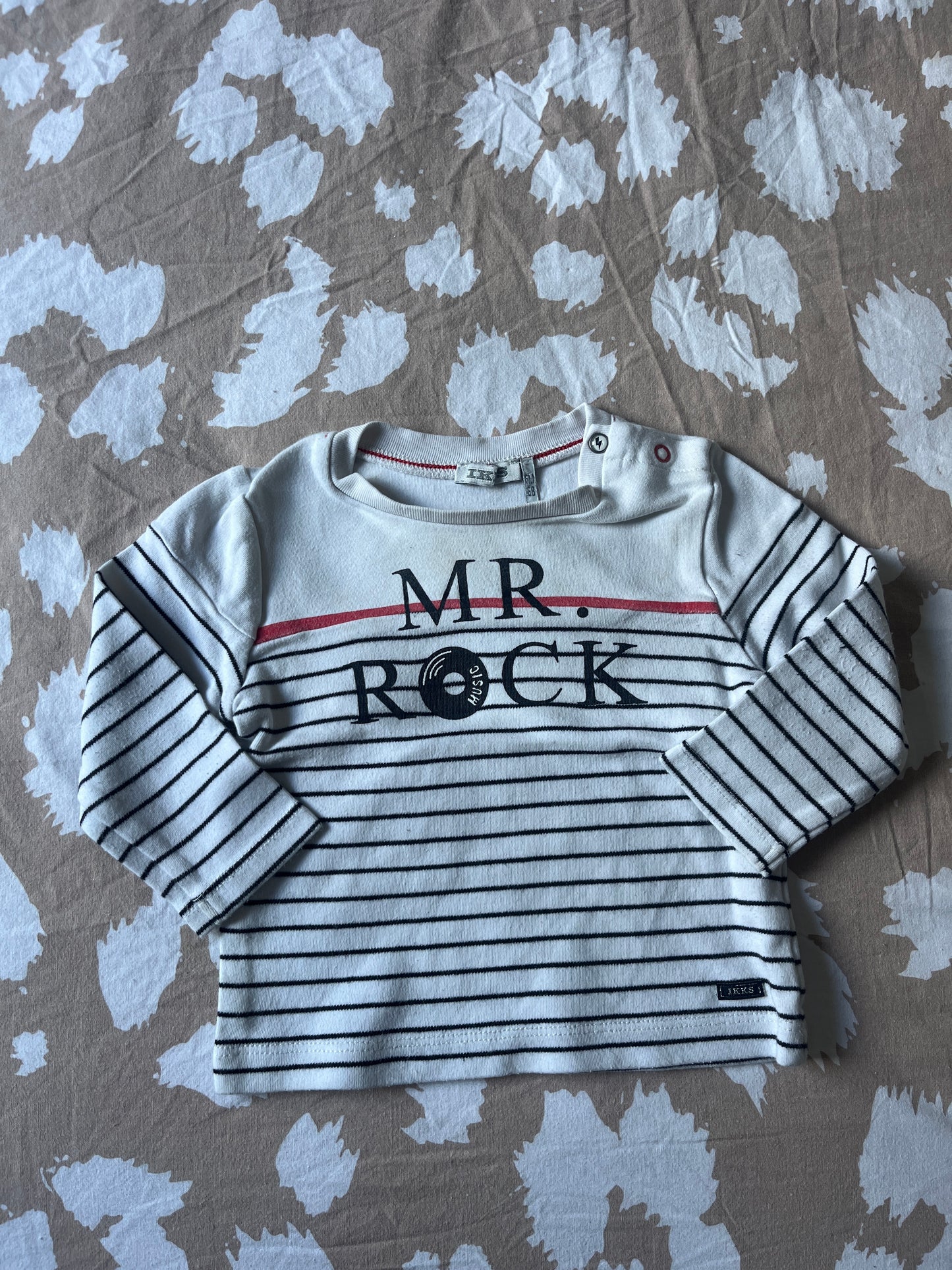 T-shirt à manches longues rayé « MR.ROCK » IKKS - 6 mois