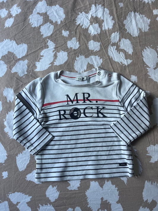 T-shirt à manches longues rayé « MR.ROCK » IKKS - 6 mois