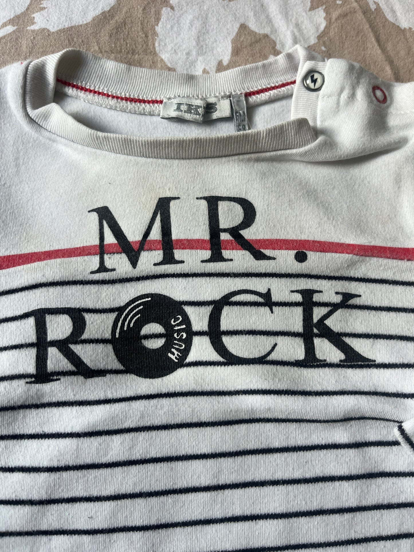 T-shirt à manches longues rayé « MR.ROCK » IKKS - 6 mois