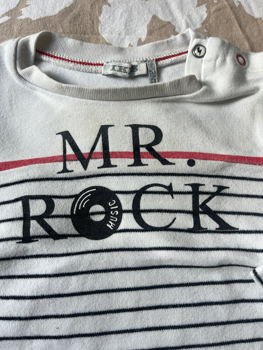 T-shirt à manches longues rayé « MR.ROCK » IKKS - 6 mois