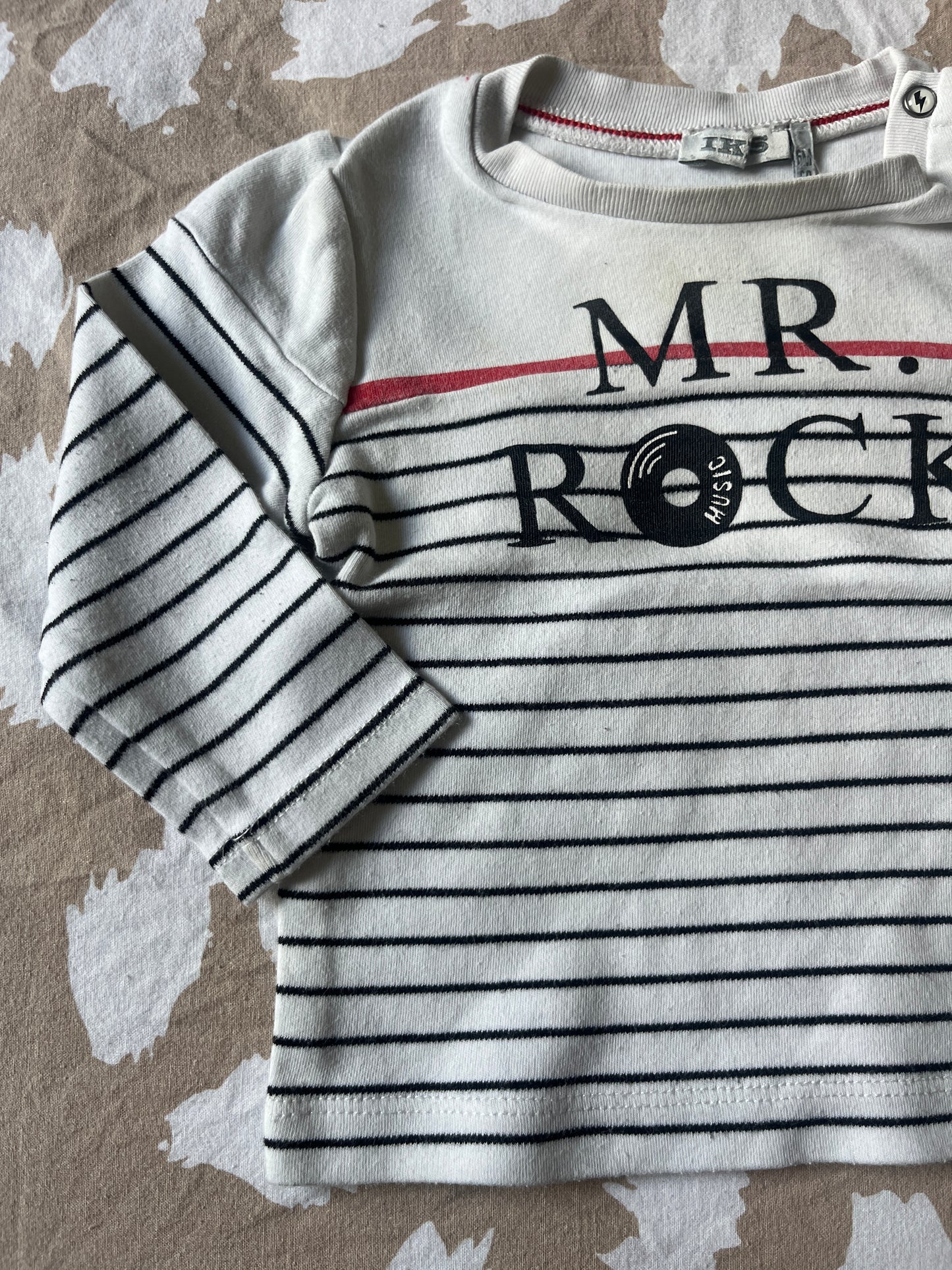 T-shirt à manches longues rayé « MR.ROCK » IKKS - 6 mois