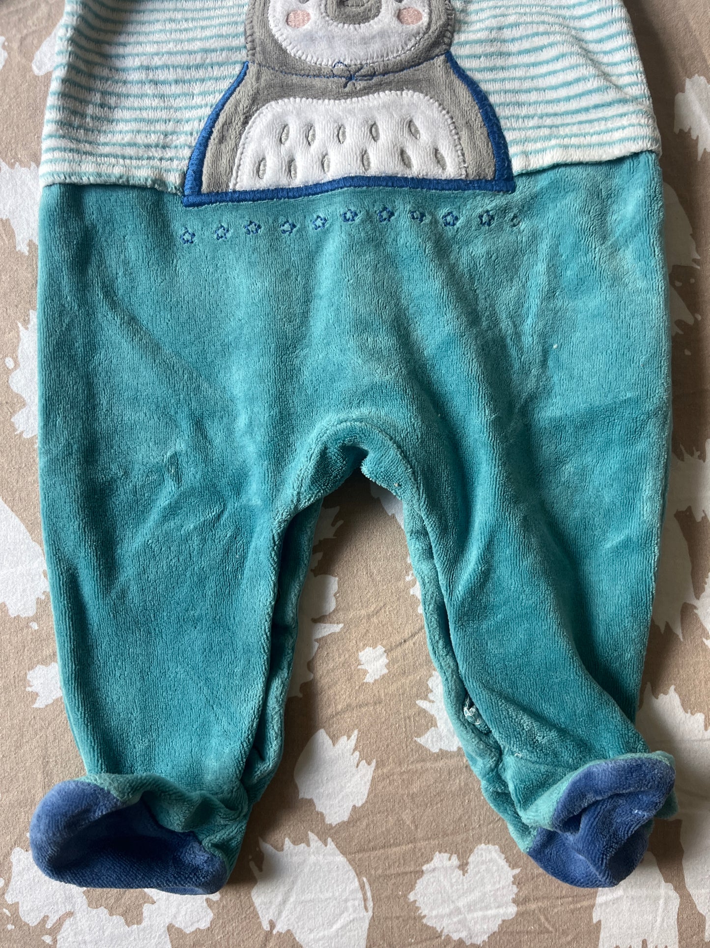 Pyjama en velours pingouin Sergent Major - 6 mois