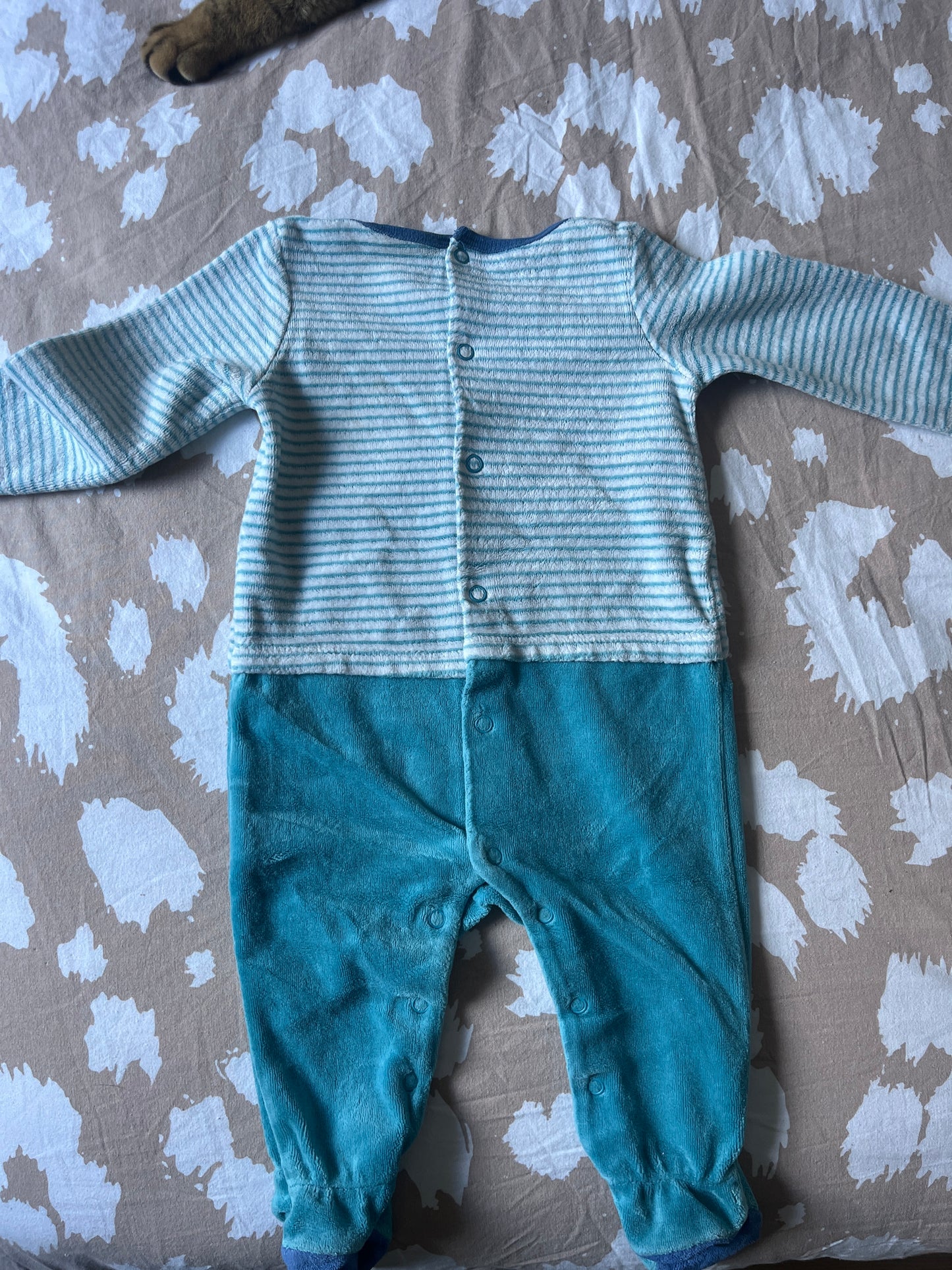 Pyjama en velours pingouin Sergent Major - 6 mois