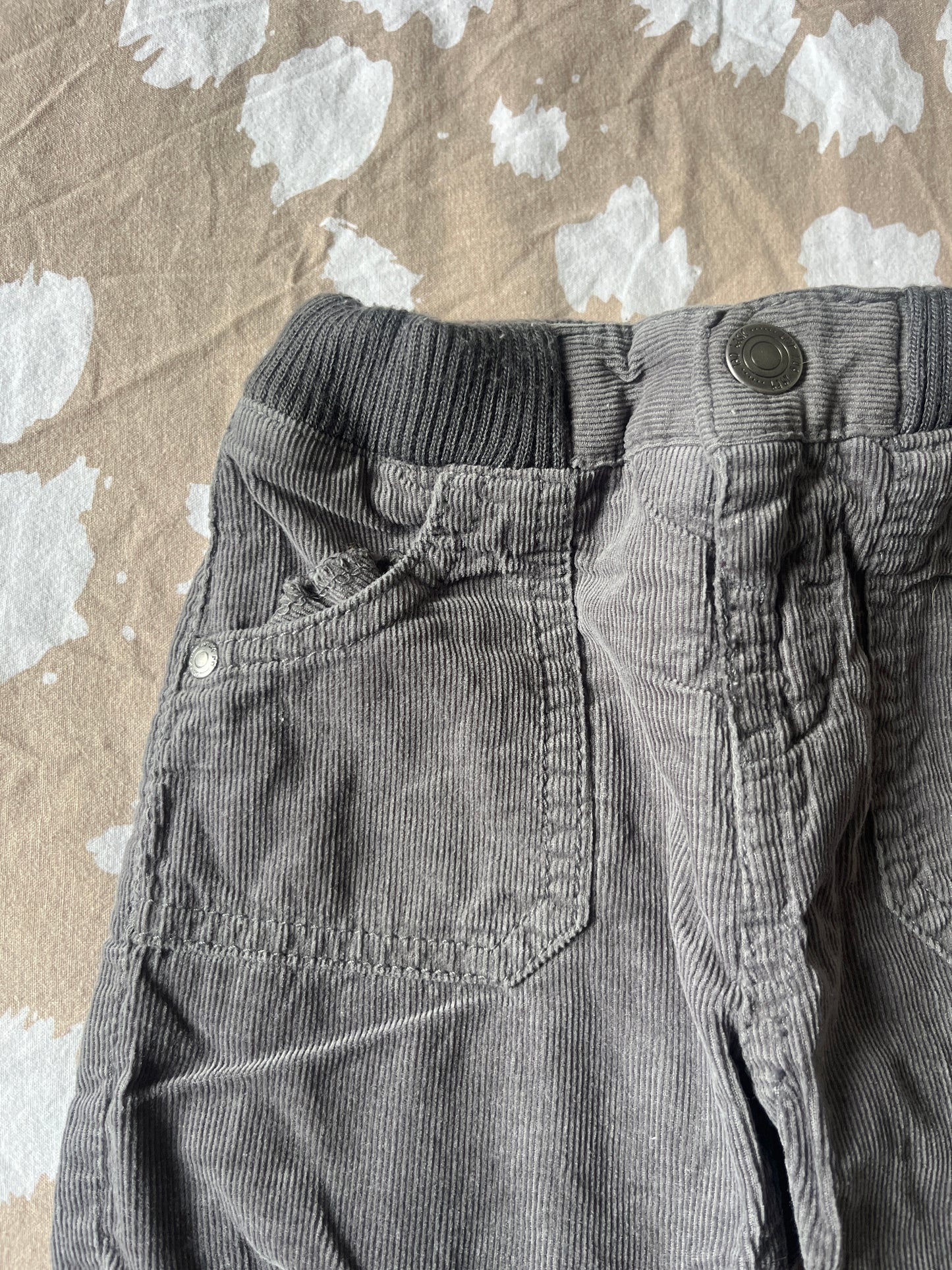 Pantalon gris velours côtelé TAO - 6 mois