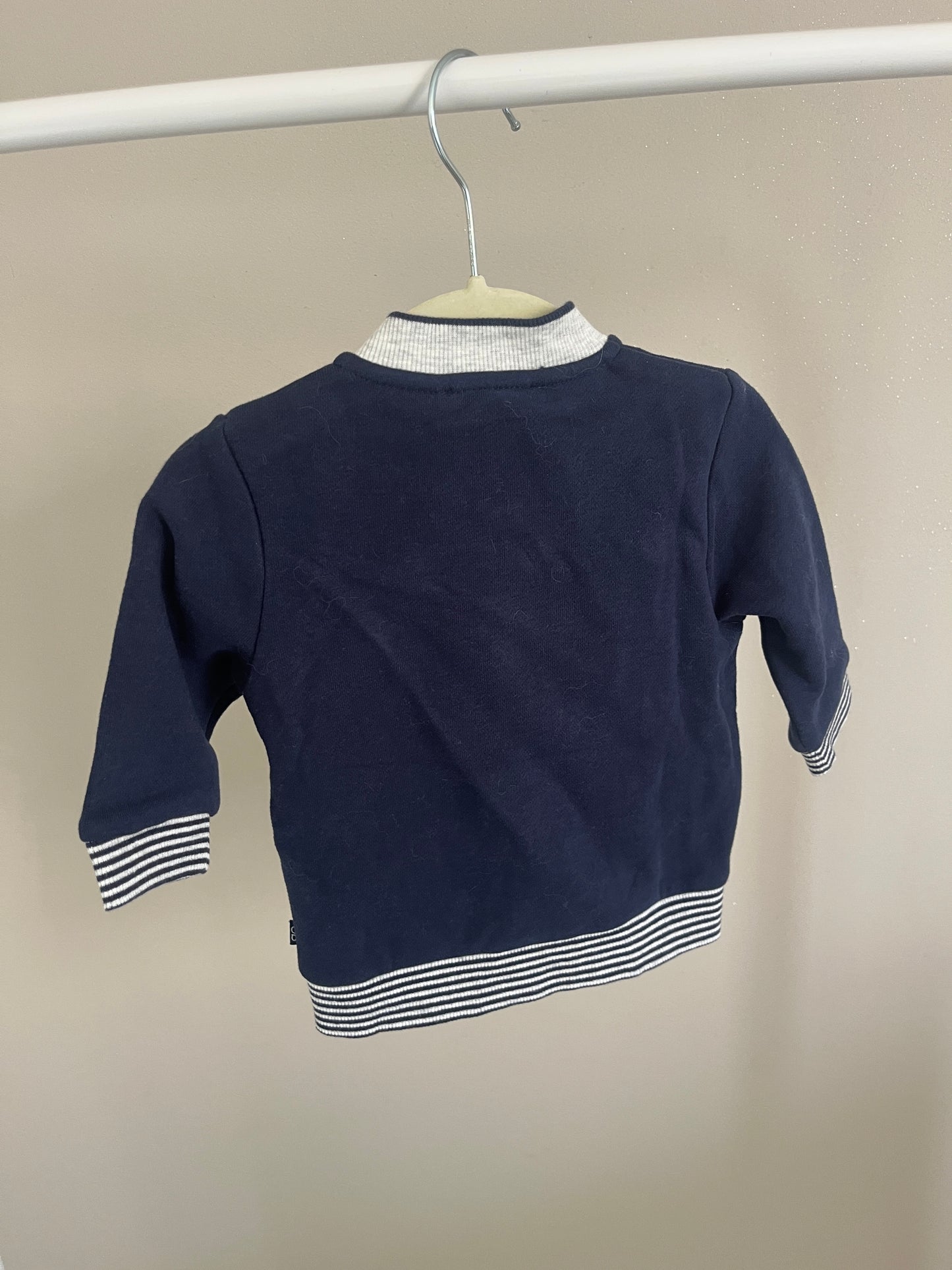 Gilet à zip bleu marine Obaïbi - 6 mois