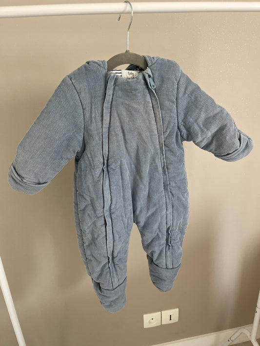 Combinaison pilote bleu/gris chien - 6 mois