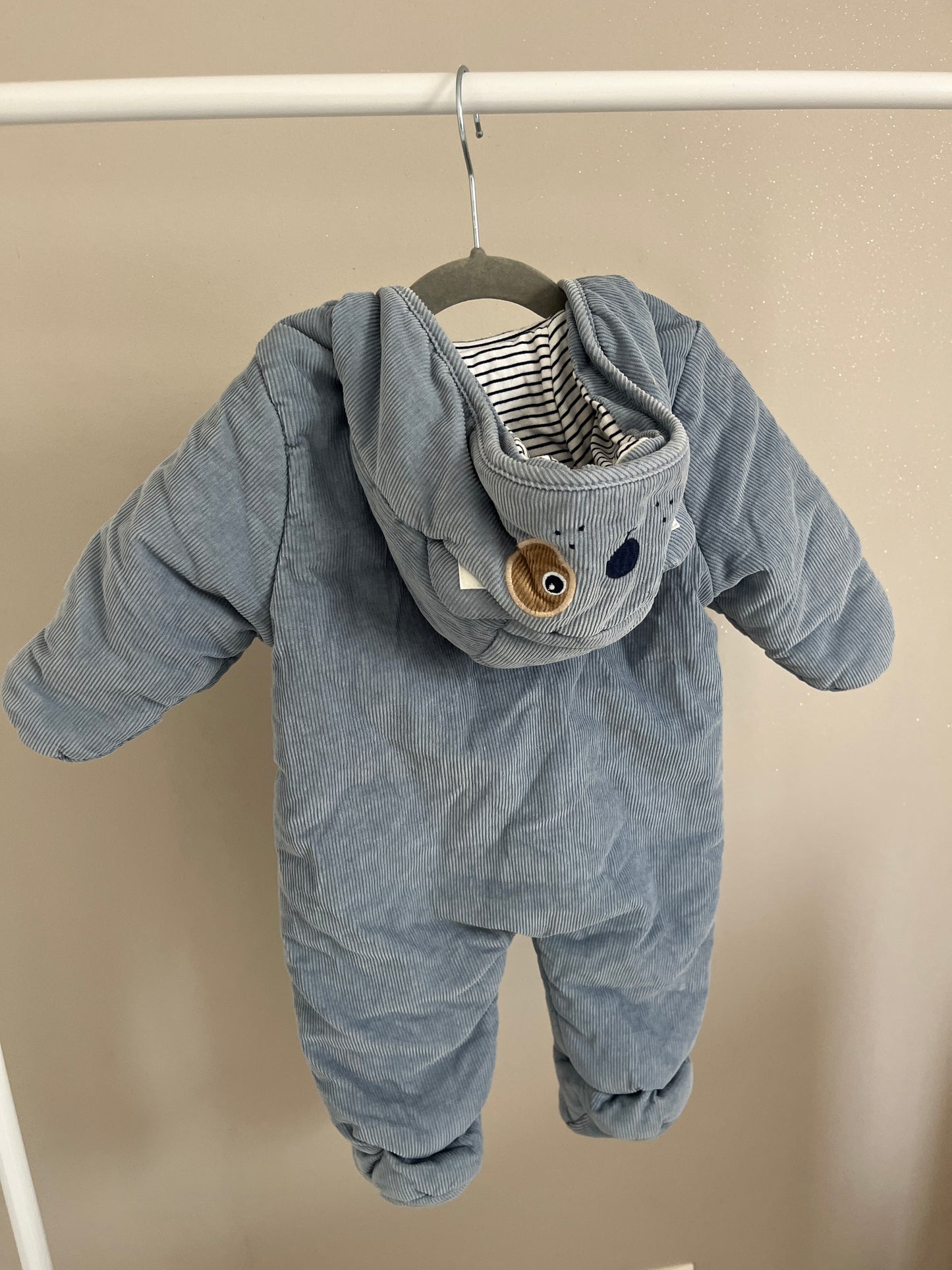 Combinaison pilote bleu/gris chien - 6 mois