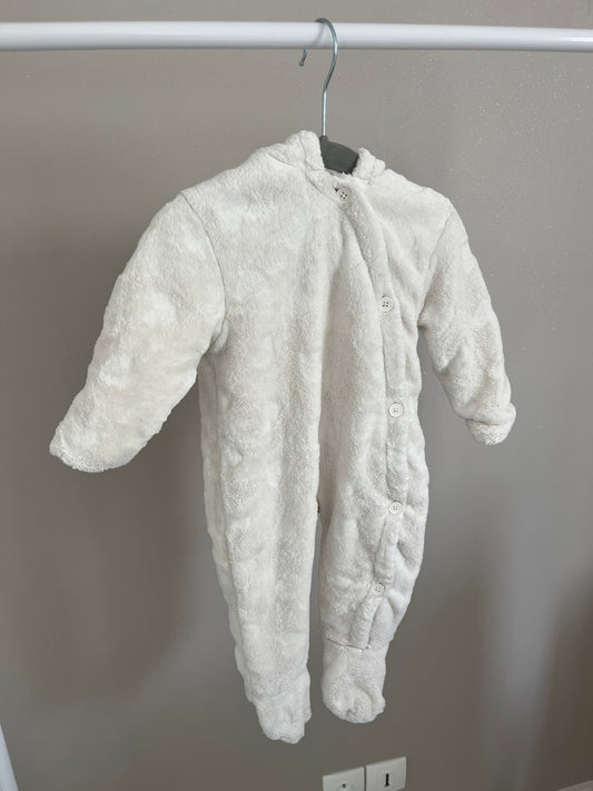 Combinaison pilote polaire blanche - 6 mois