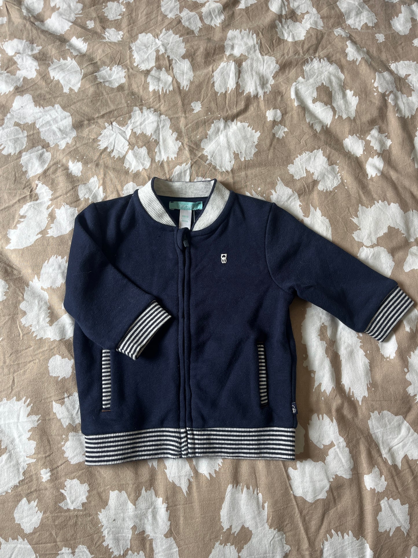 Gilet à zip bleu marine Obaïbi - 6 mois