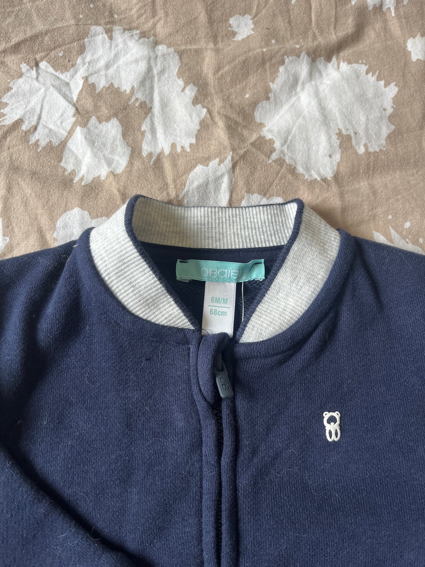 Gilet à zip bleu marine Obaïbi - 6 mois