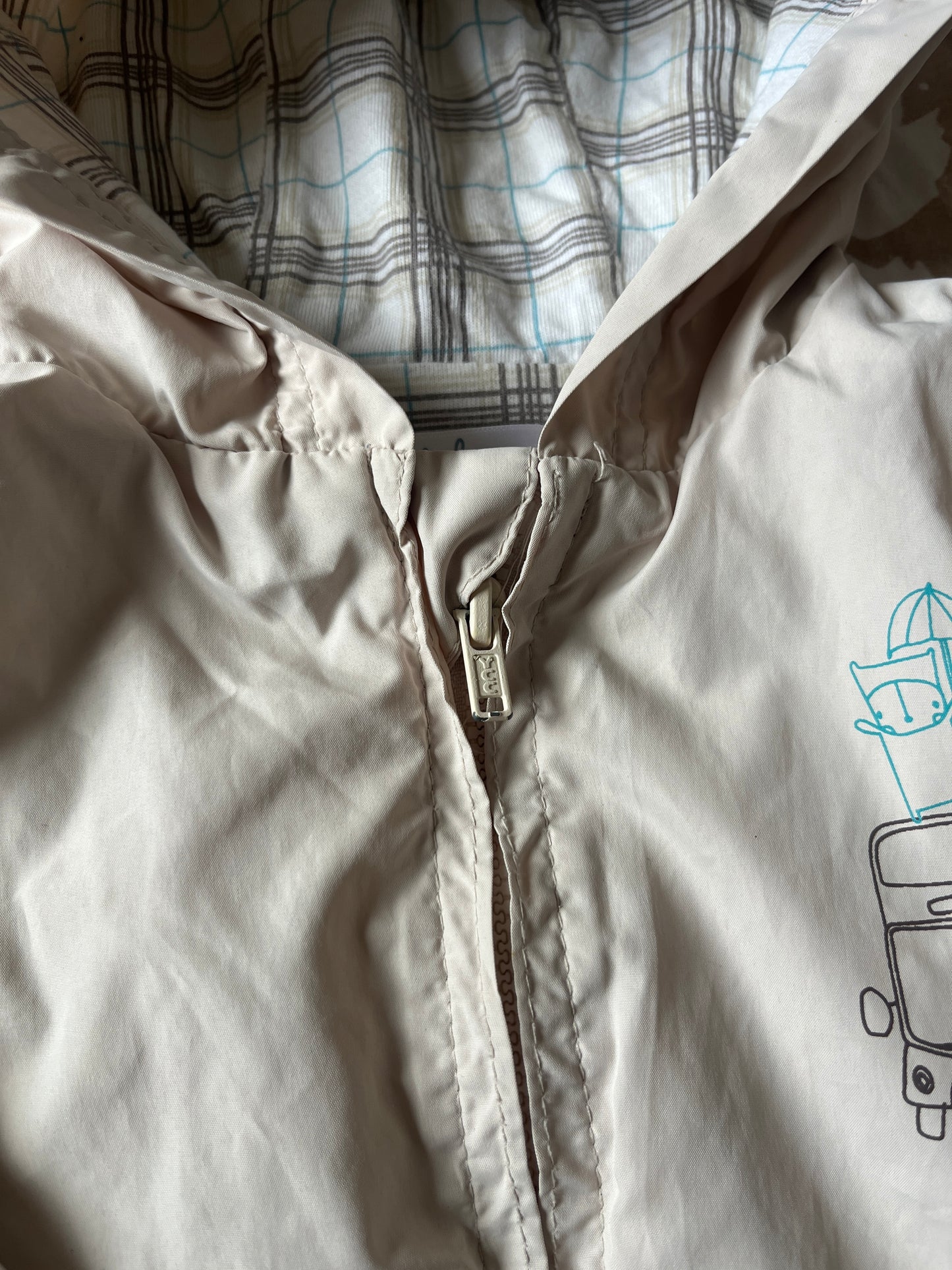 Coupe-vent imperméable à capuche beige - 6 mois
