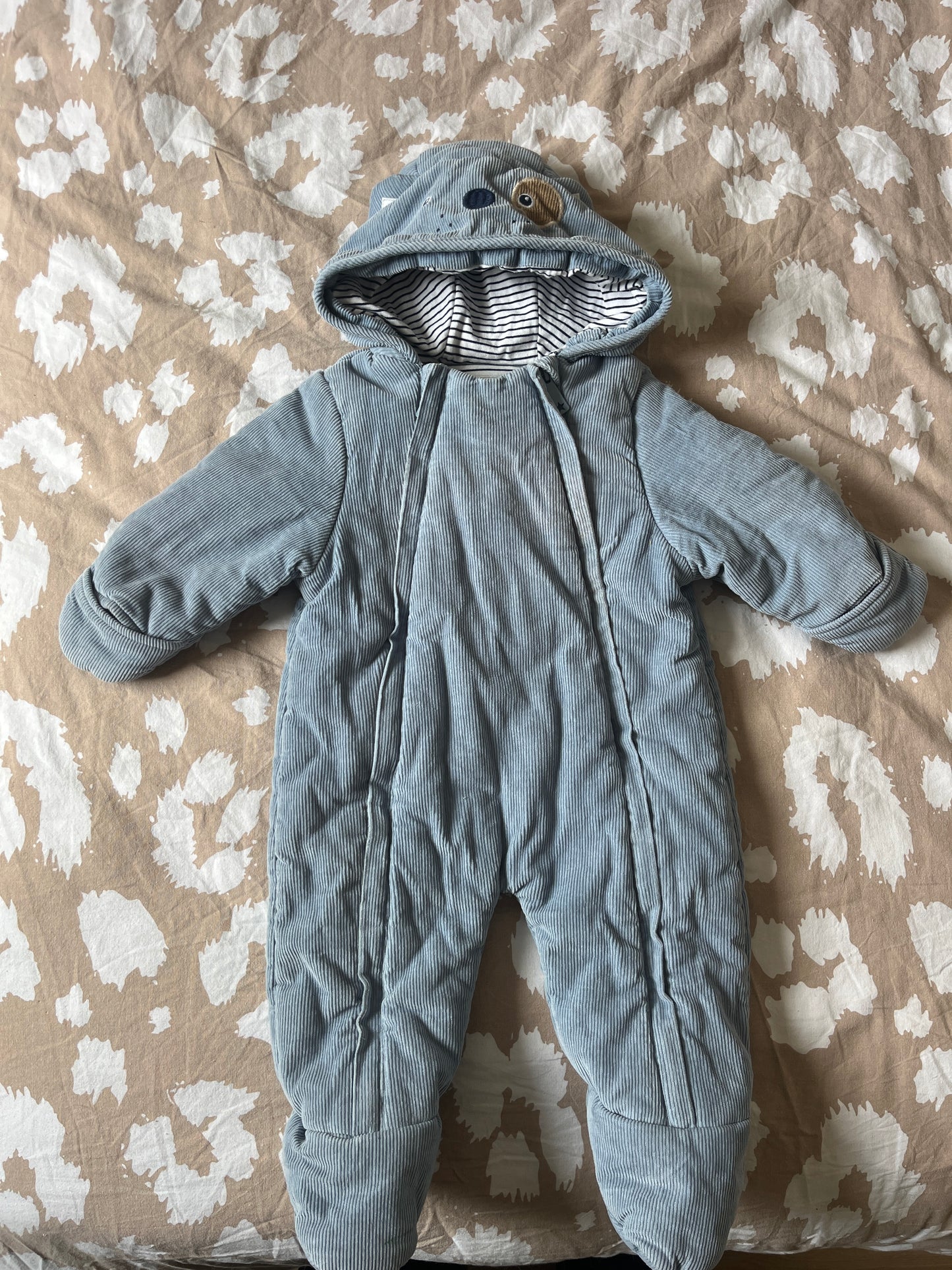 Combinaison pilote bleu/gris chien - 6 mois