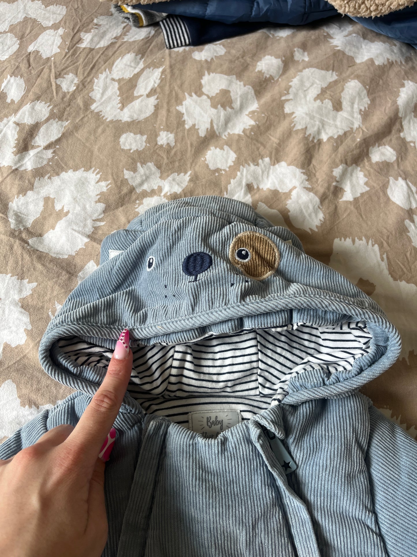 Combinaison pilote bleu/gris chien - 6 mois