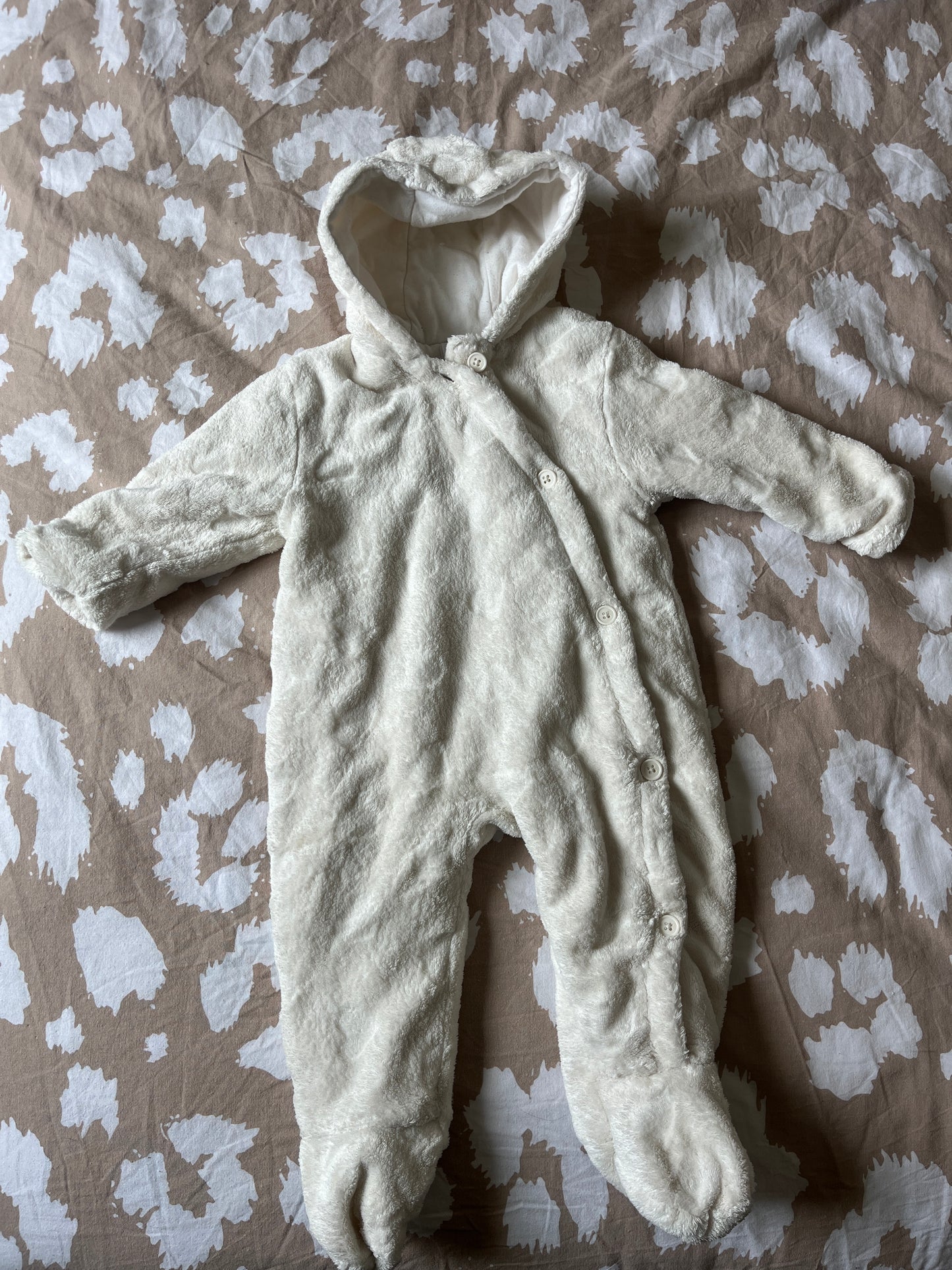 Combinaison pilote polaire blanche - 6 mois