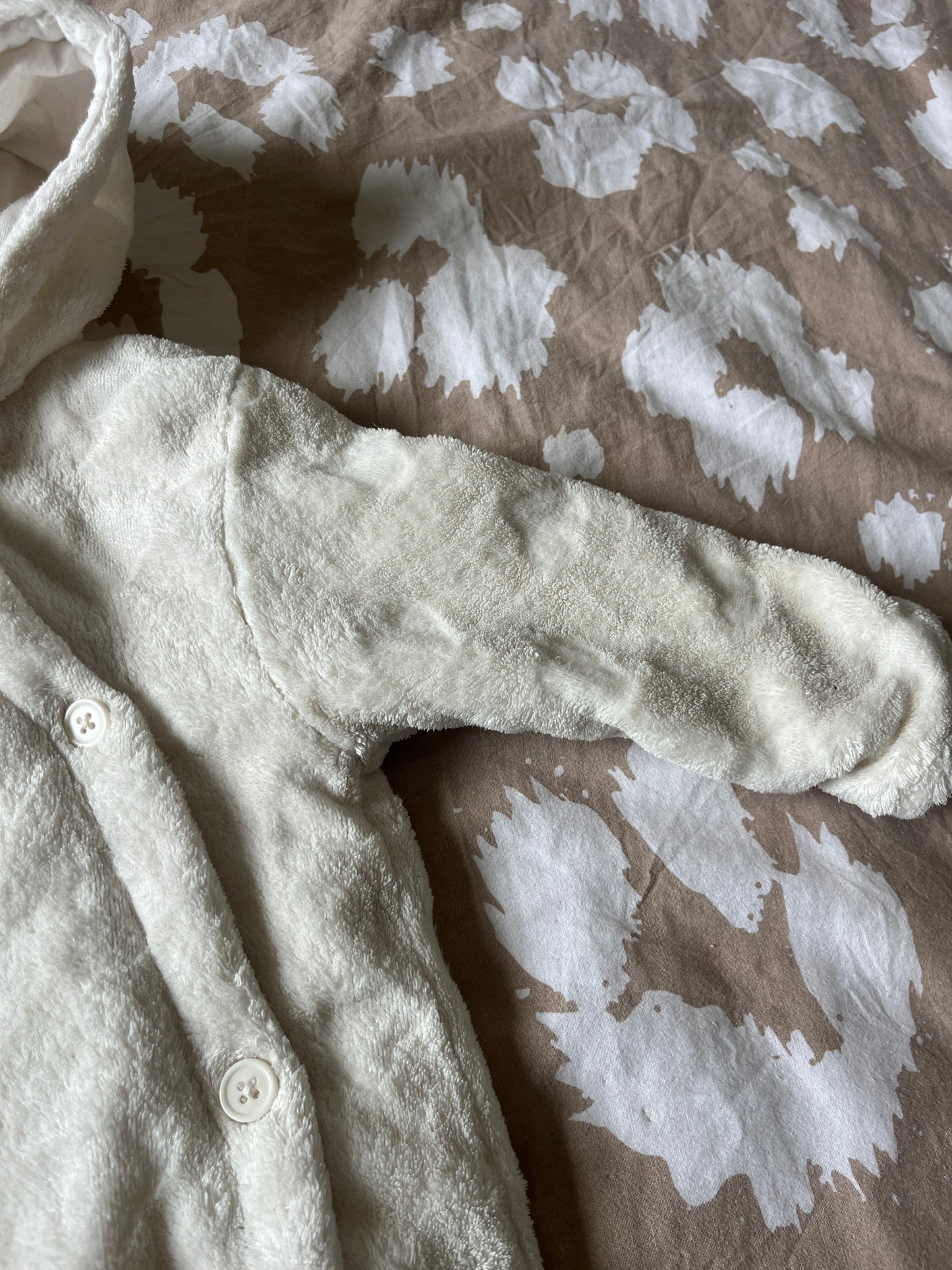 Combinaison pilote polaire blanche - 6 mois