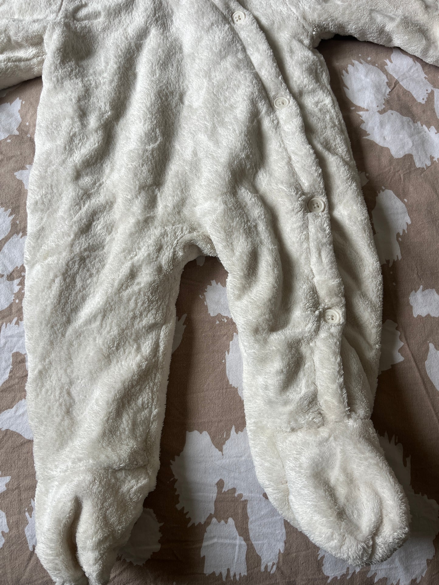 Combinaison pilote polaire blanche - 6 mois