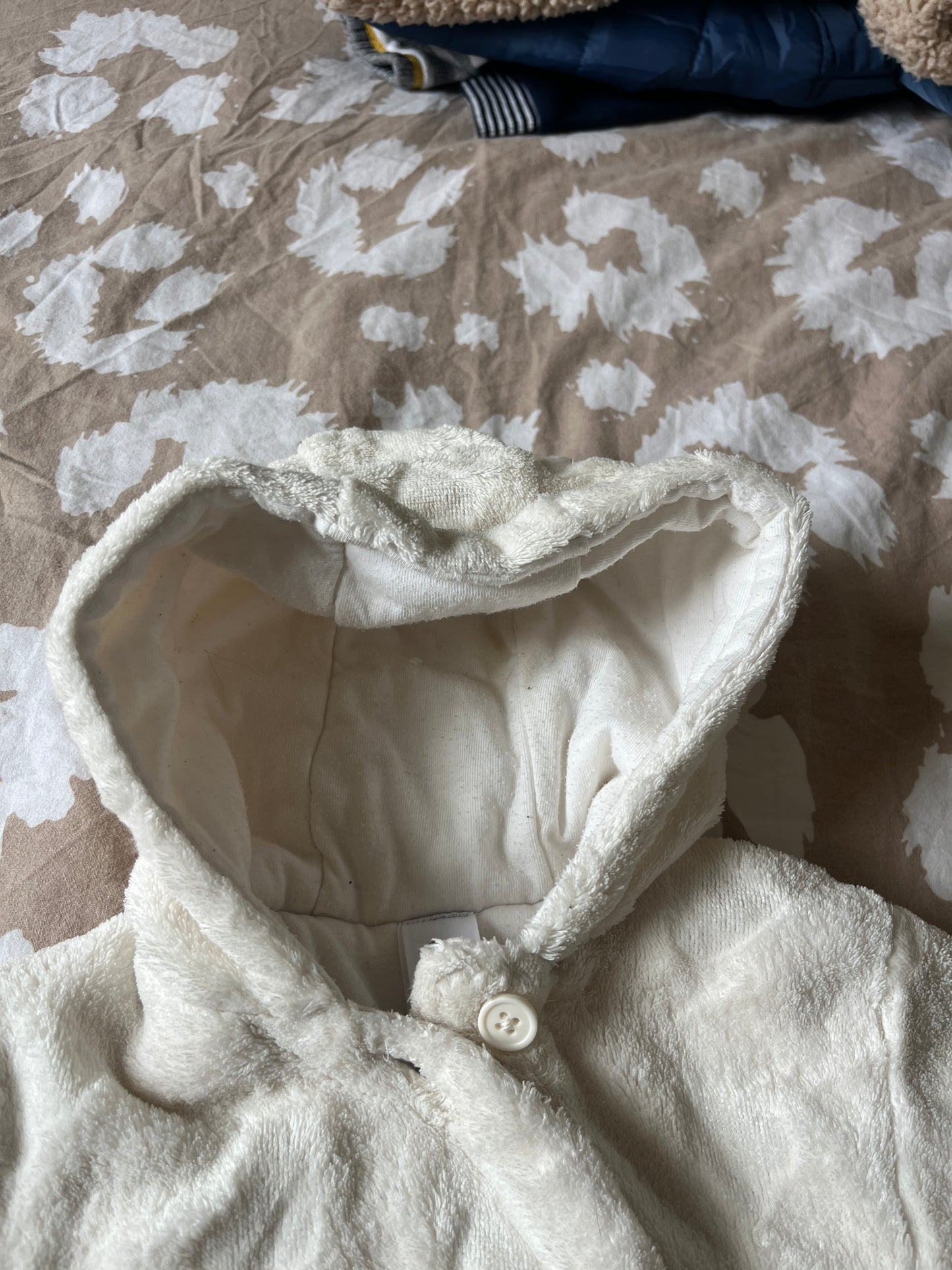 Combinaison pilote polaire blanche - 6 mois