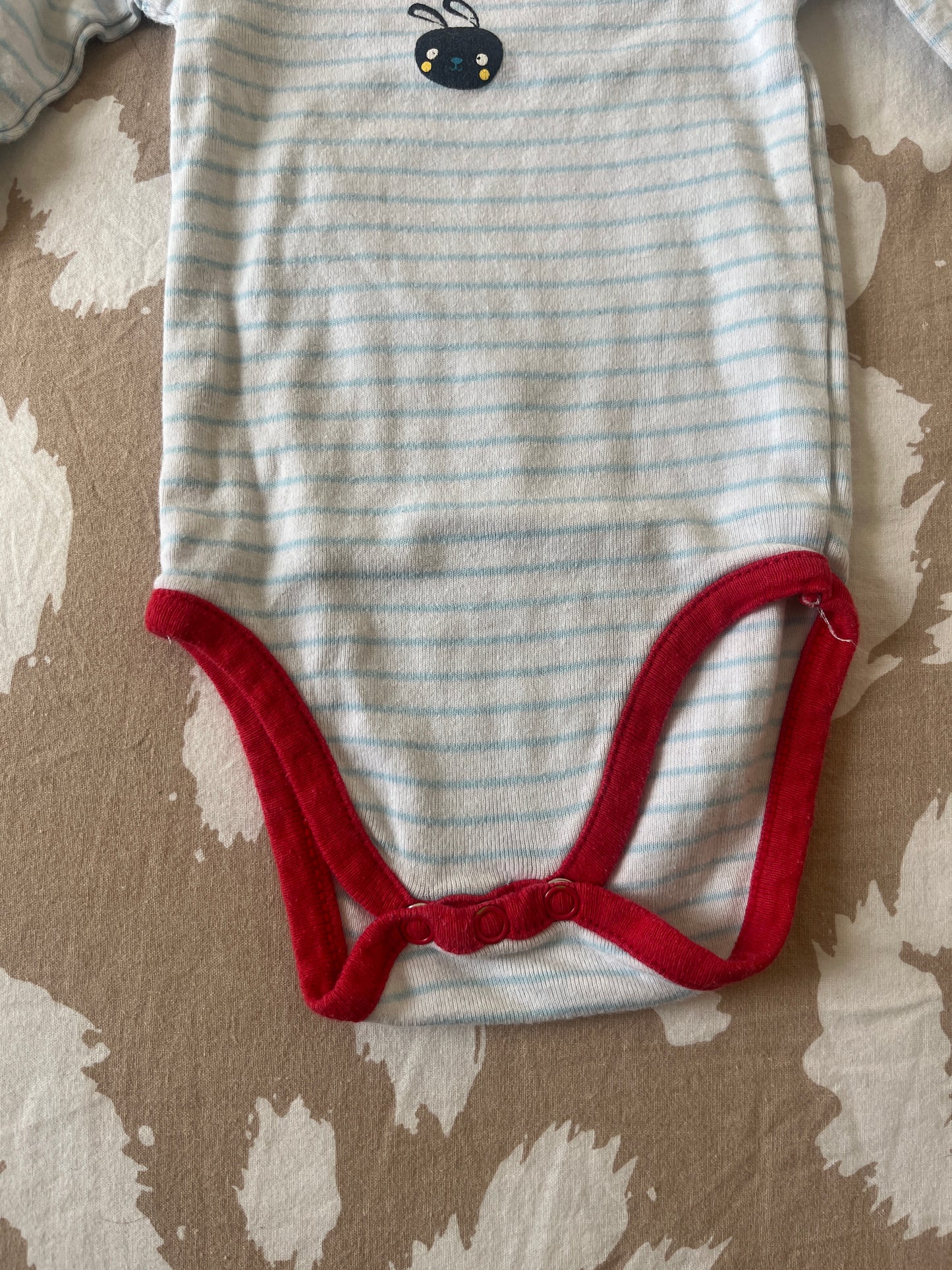 Body à manches longues blanc et bleu « petit aviateur » - 9 mois