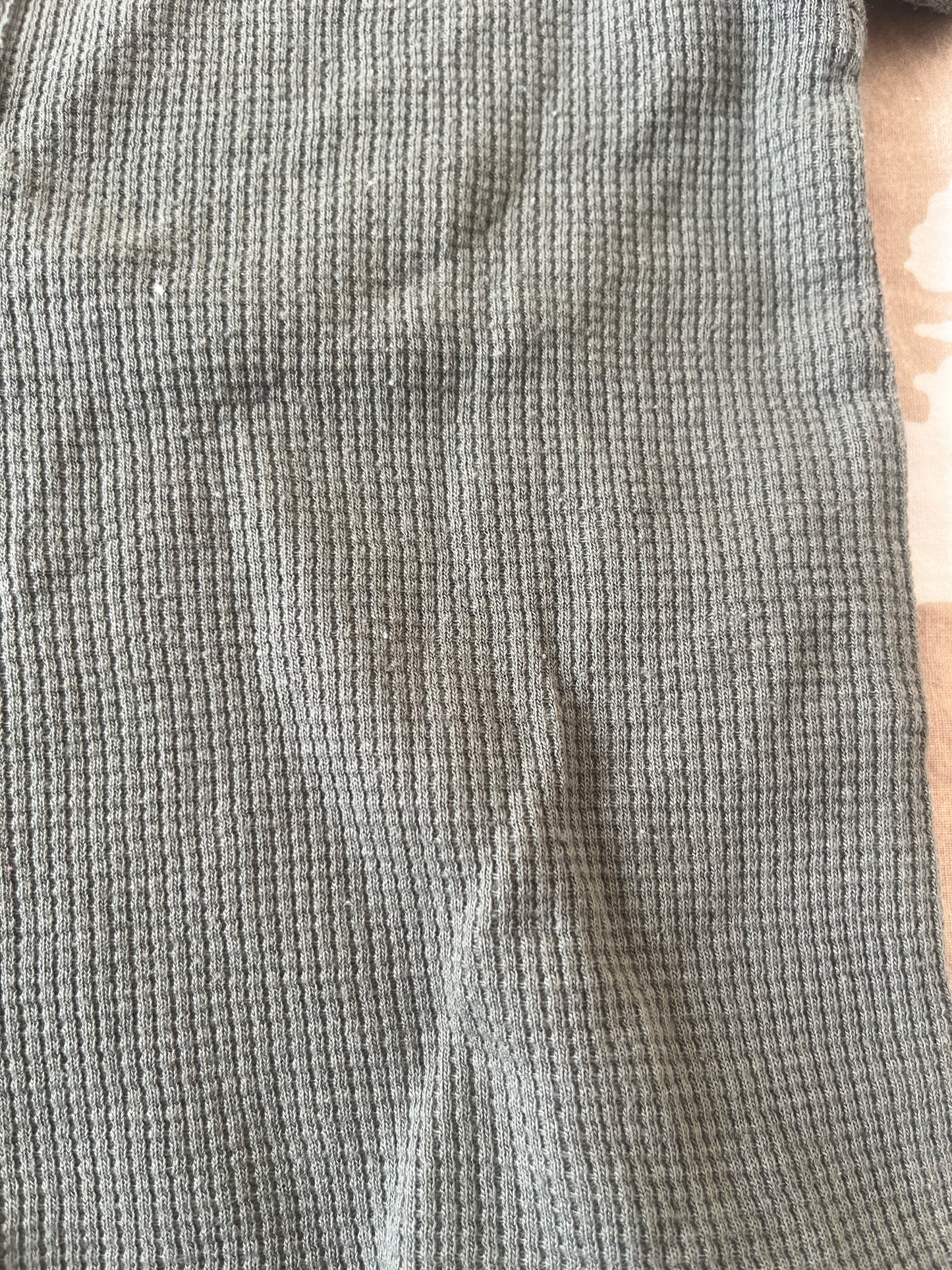 T-shirt à manches courtes kaki en maille gaufrée - 9 mois