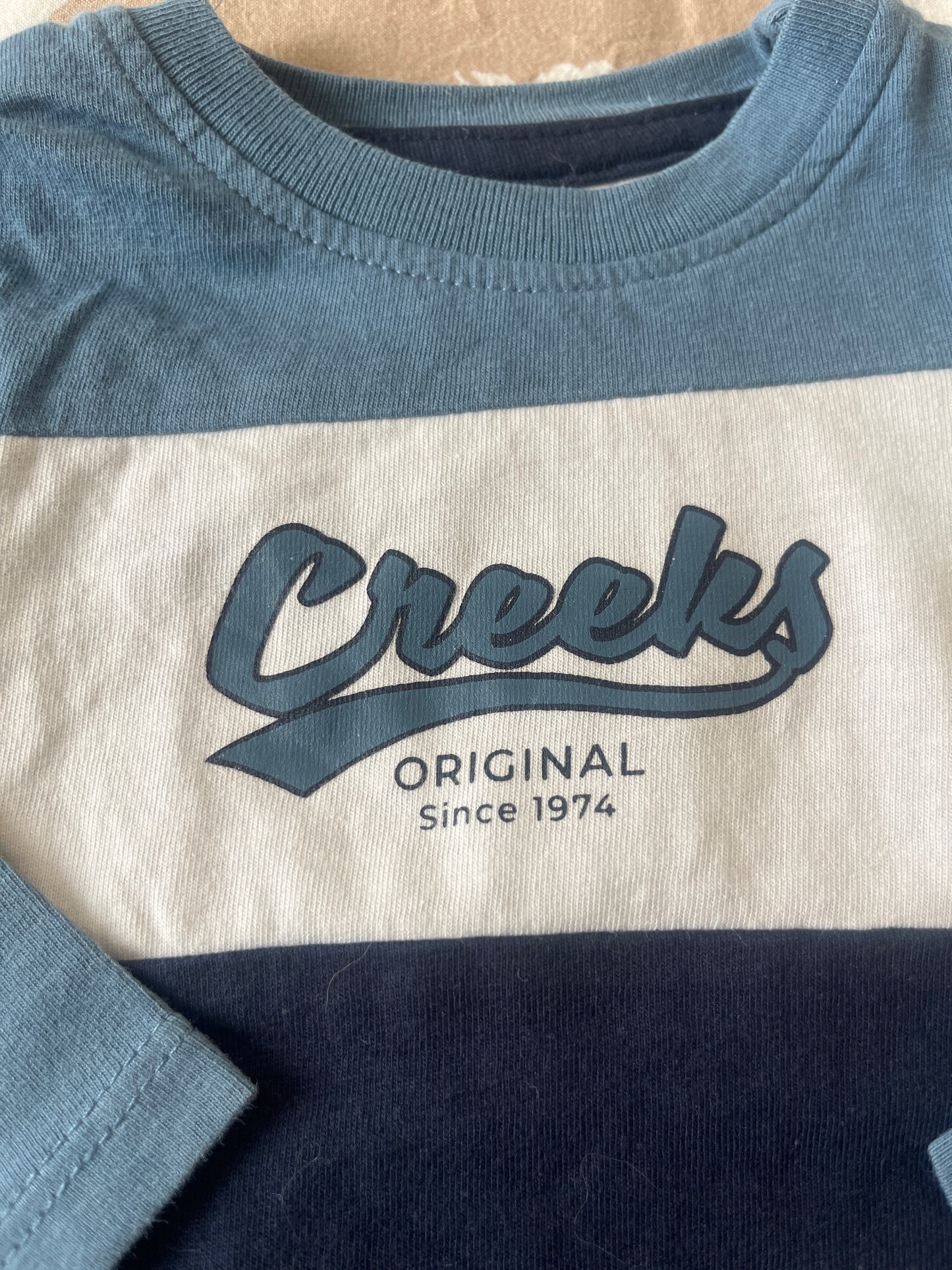 T-shirt à manches longues tricolore Creeks - 9 mois