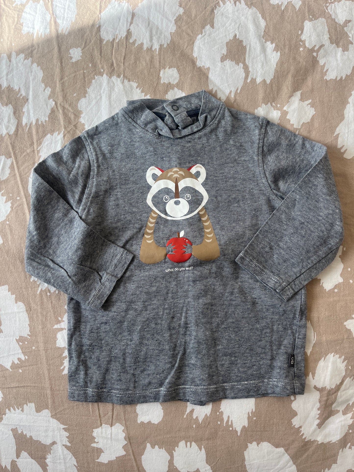 T-shirt à manches longues col roulé motif raton-laveur - 9 mois