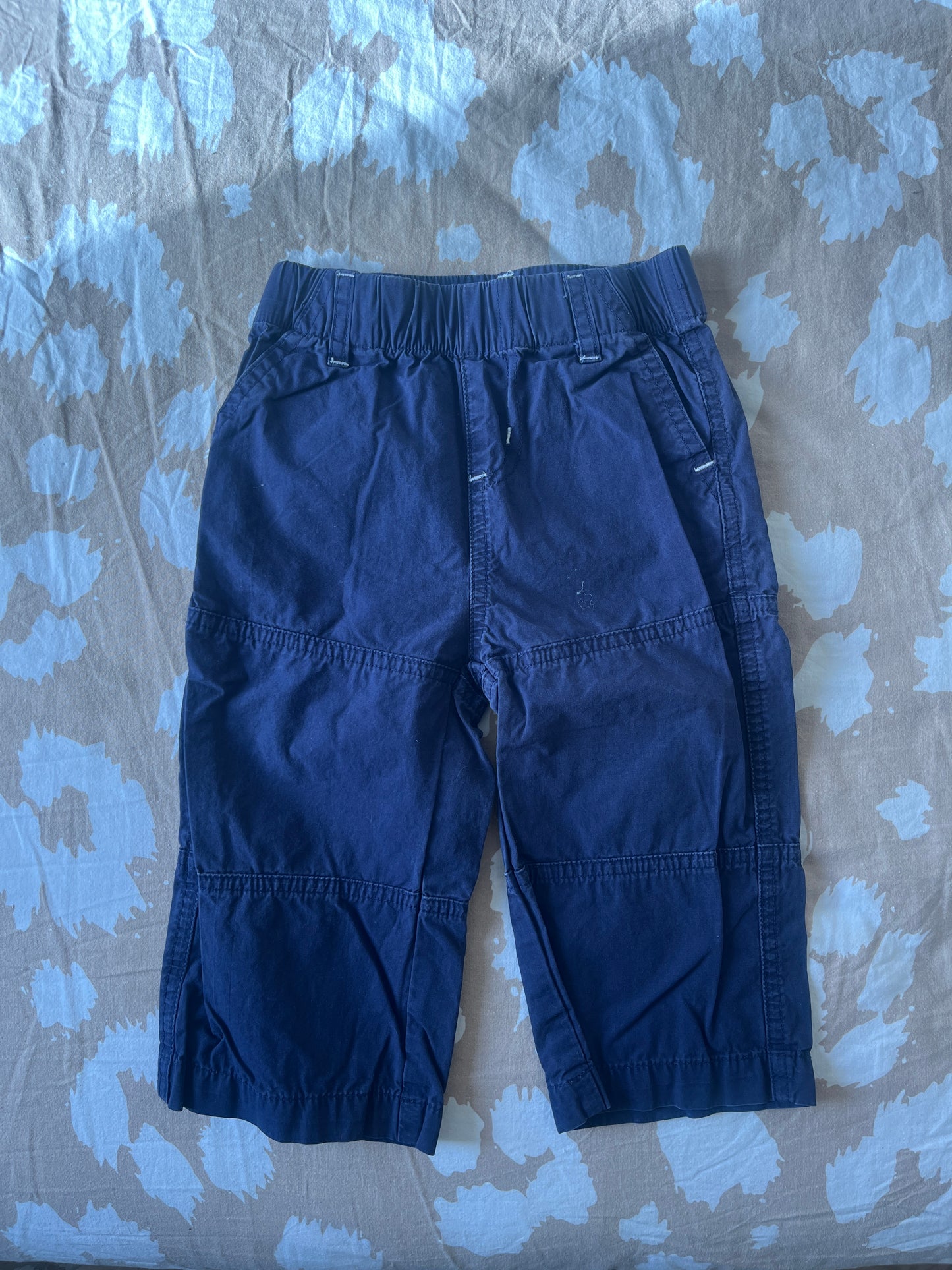 Jean large bleu marine avec poches - 12 mois