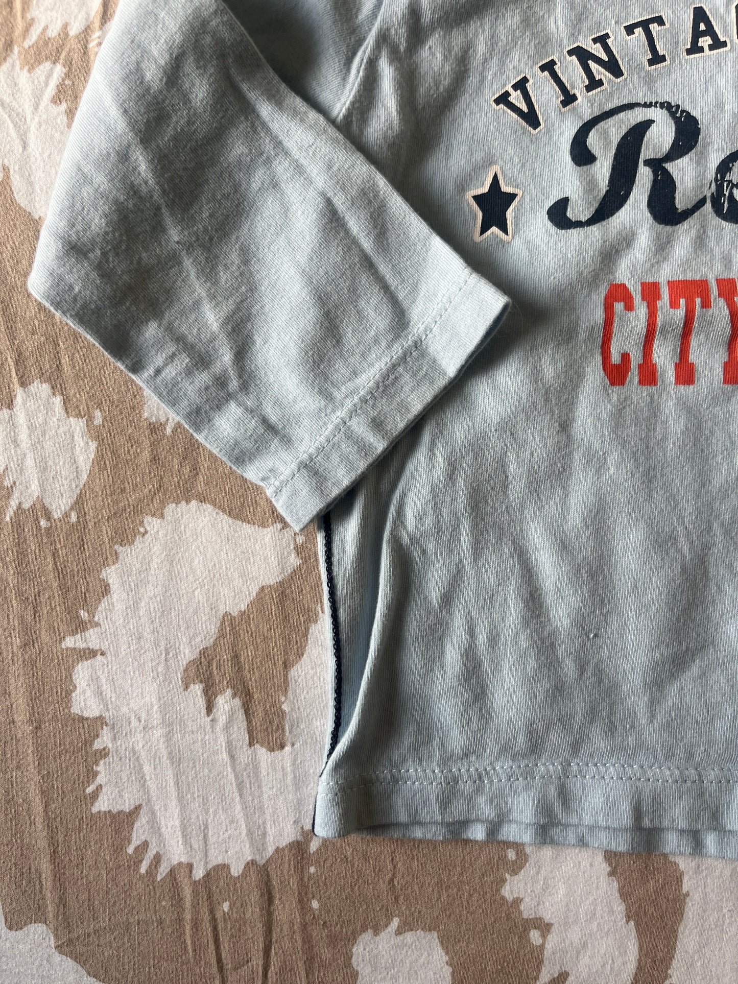 T-shirt à manches longues bleu « vintage baby rétro City bike » - 12 mois