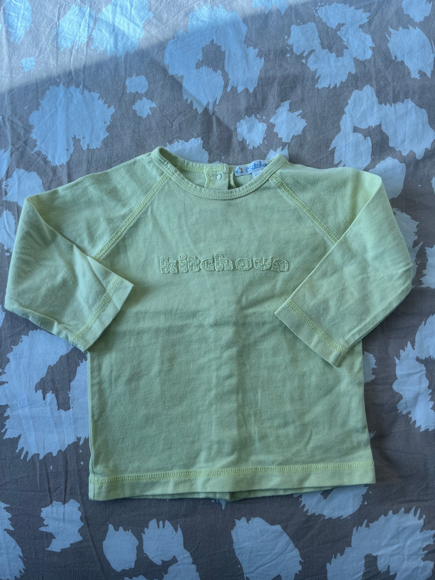 T-shirt à manches longues jaune pâle Kitchoun - 12 mois