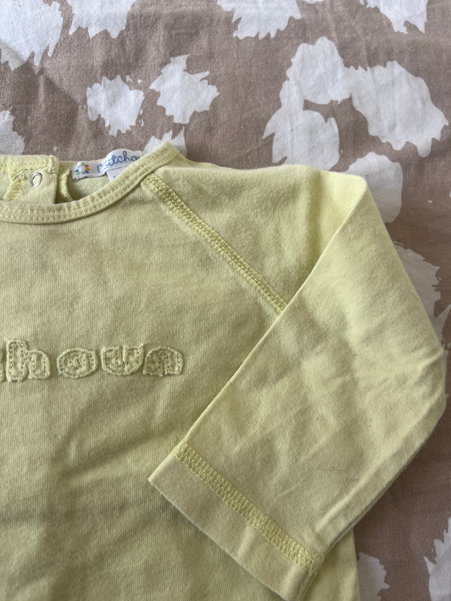 T-shirt à manches longues jaune pâle Kitchoun - 12 mois