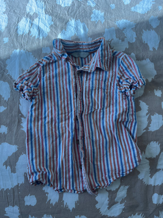 Chemise à manches courtes rayures colorées - 18/24 mois (92cm)