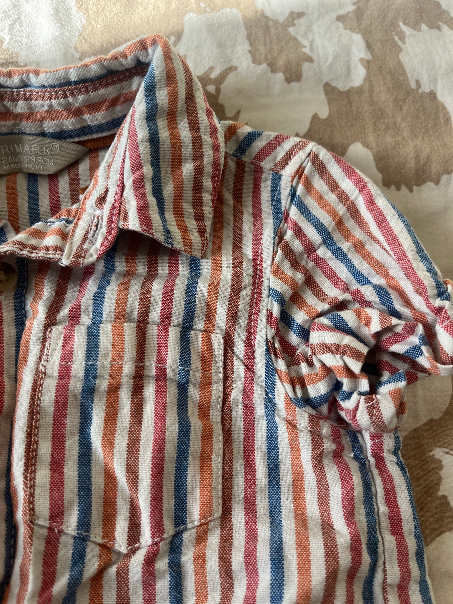 Chemise à manches courtes rayures colorées - 18/24 mois (92cm)