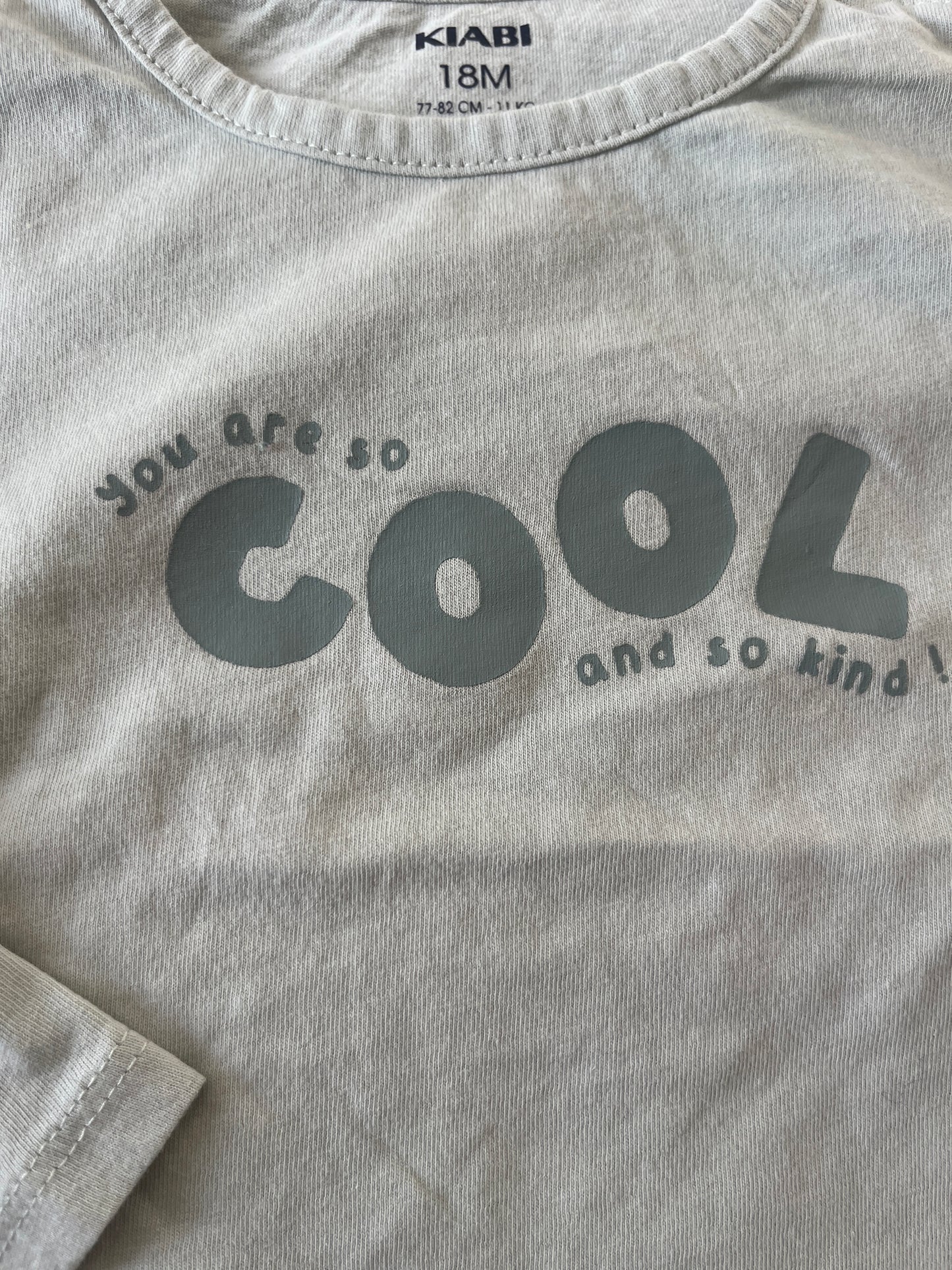 T-shirt à manches longues vert sauge « you are so cool and so kind! » - 18 mois