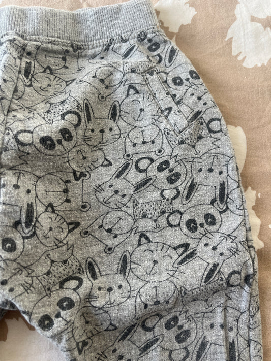 Jogging gris avec têtes d’animaux - 18 mois