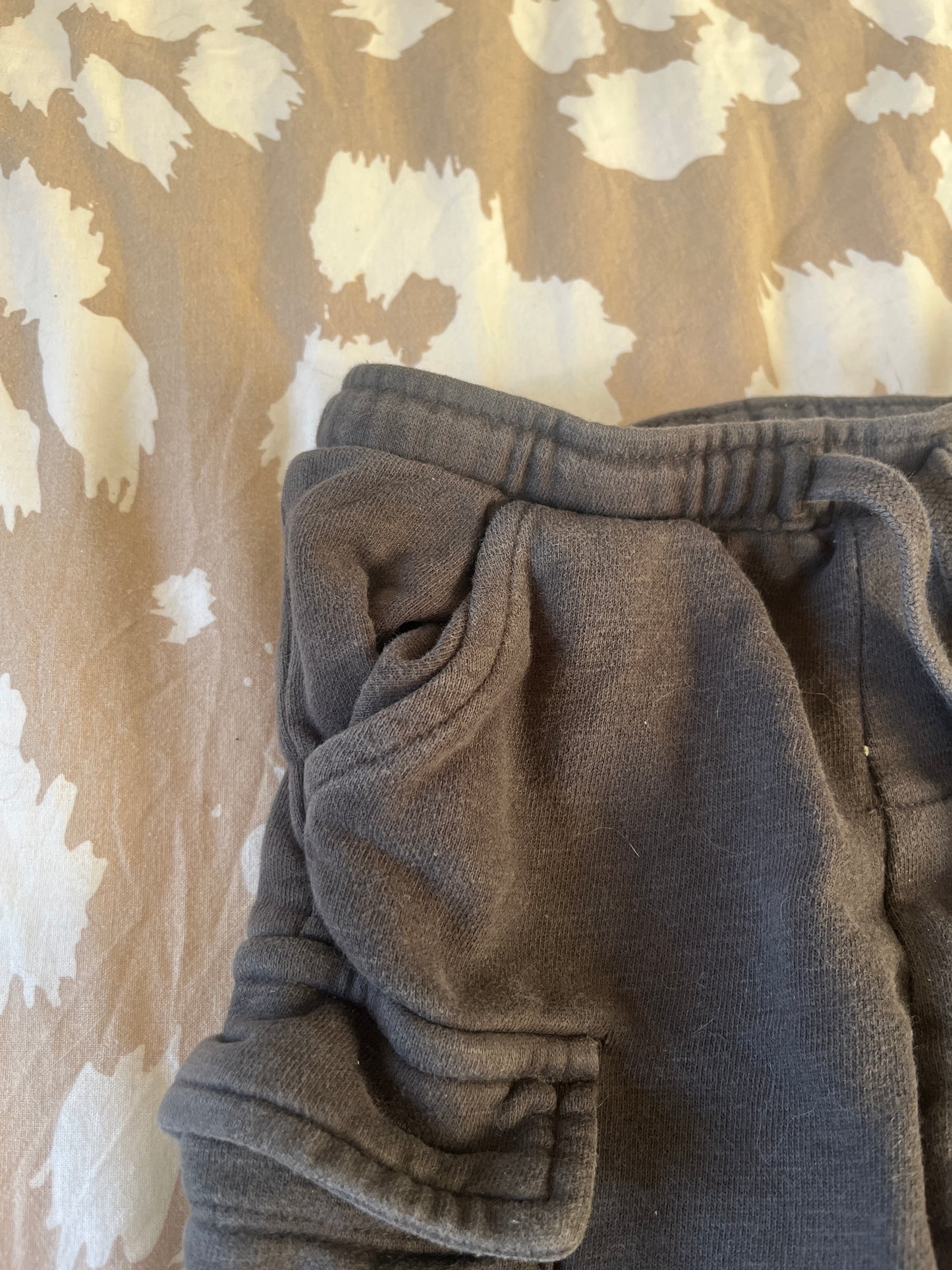 Pantalon cargo en tissu noir - 24 mois