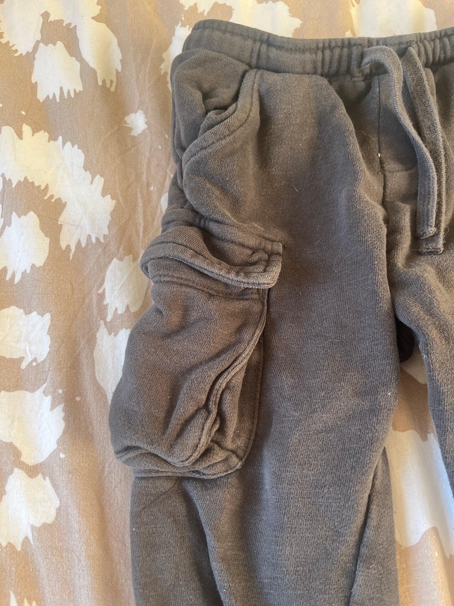 Pantalon cargo en tissu noir - 24 mois