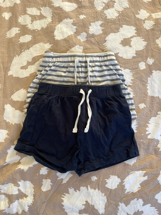 Lot 2 shorts bleu et rayé - 24 mois