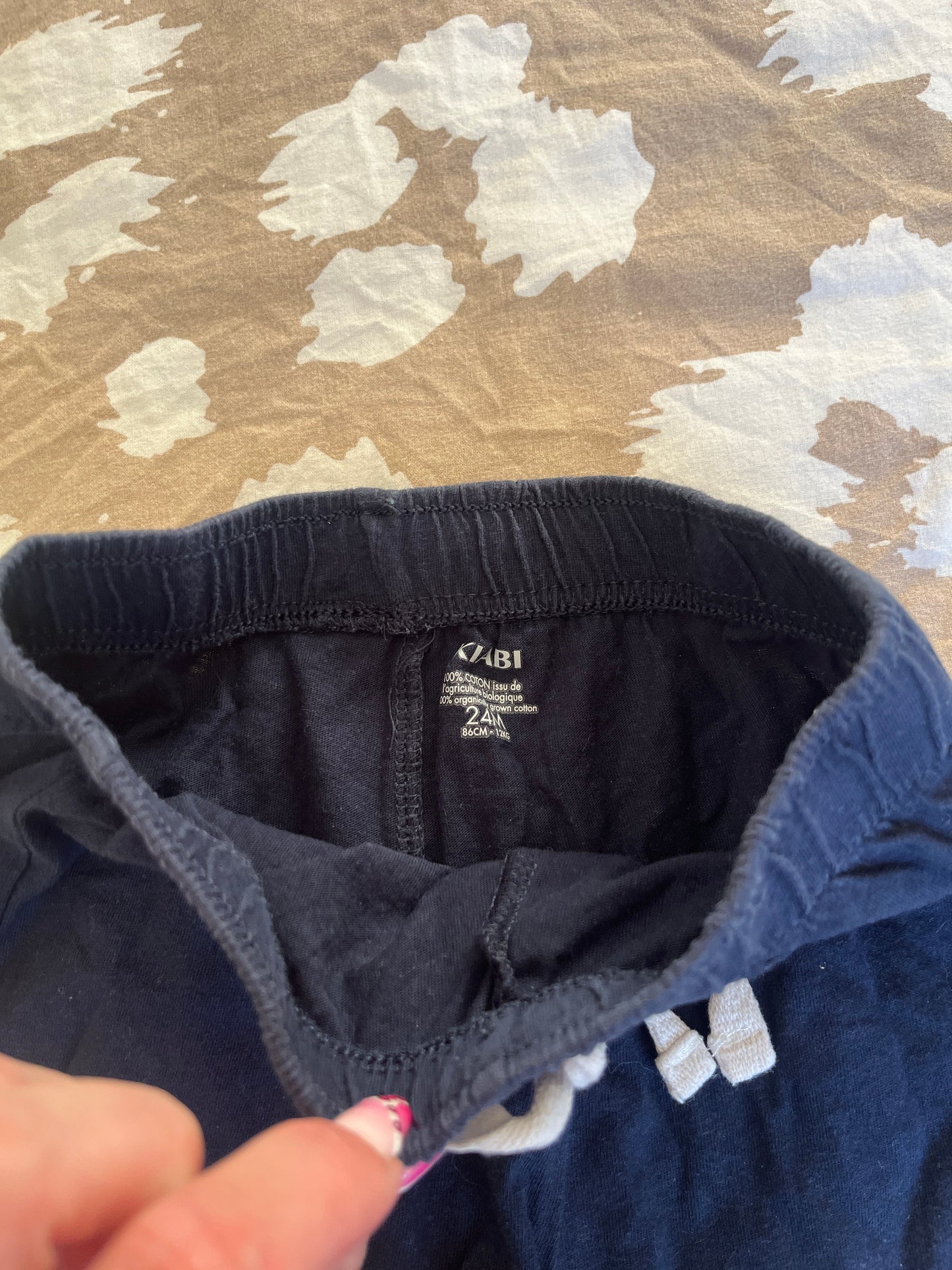 Lot 2 shorts bleu et rayé - 24 mois