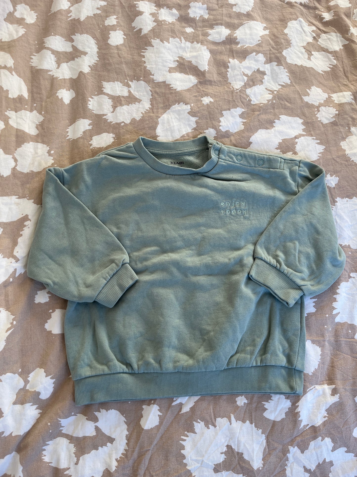 Sweat à manches longues vert « enjoy today » - 24 mois