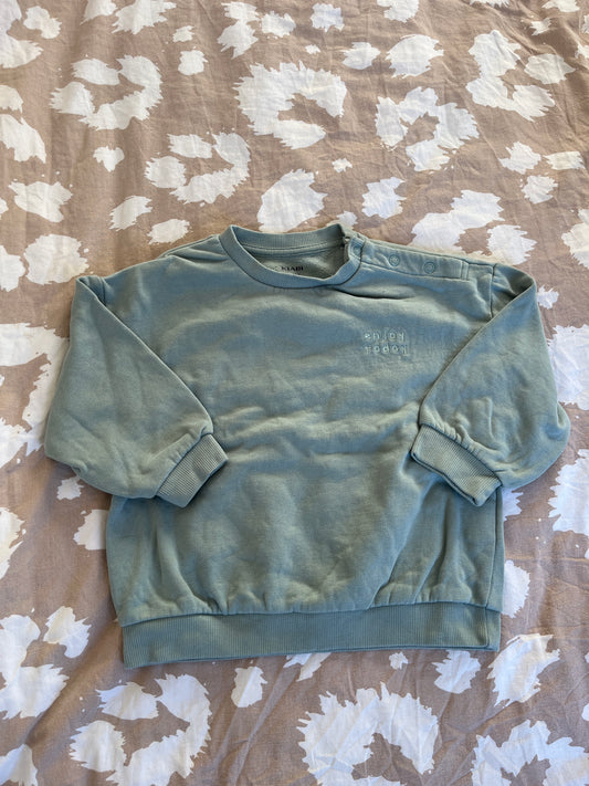 Sweat à manches longues vert « enjoy today » - 24 mois