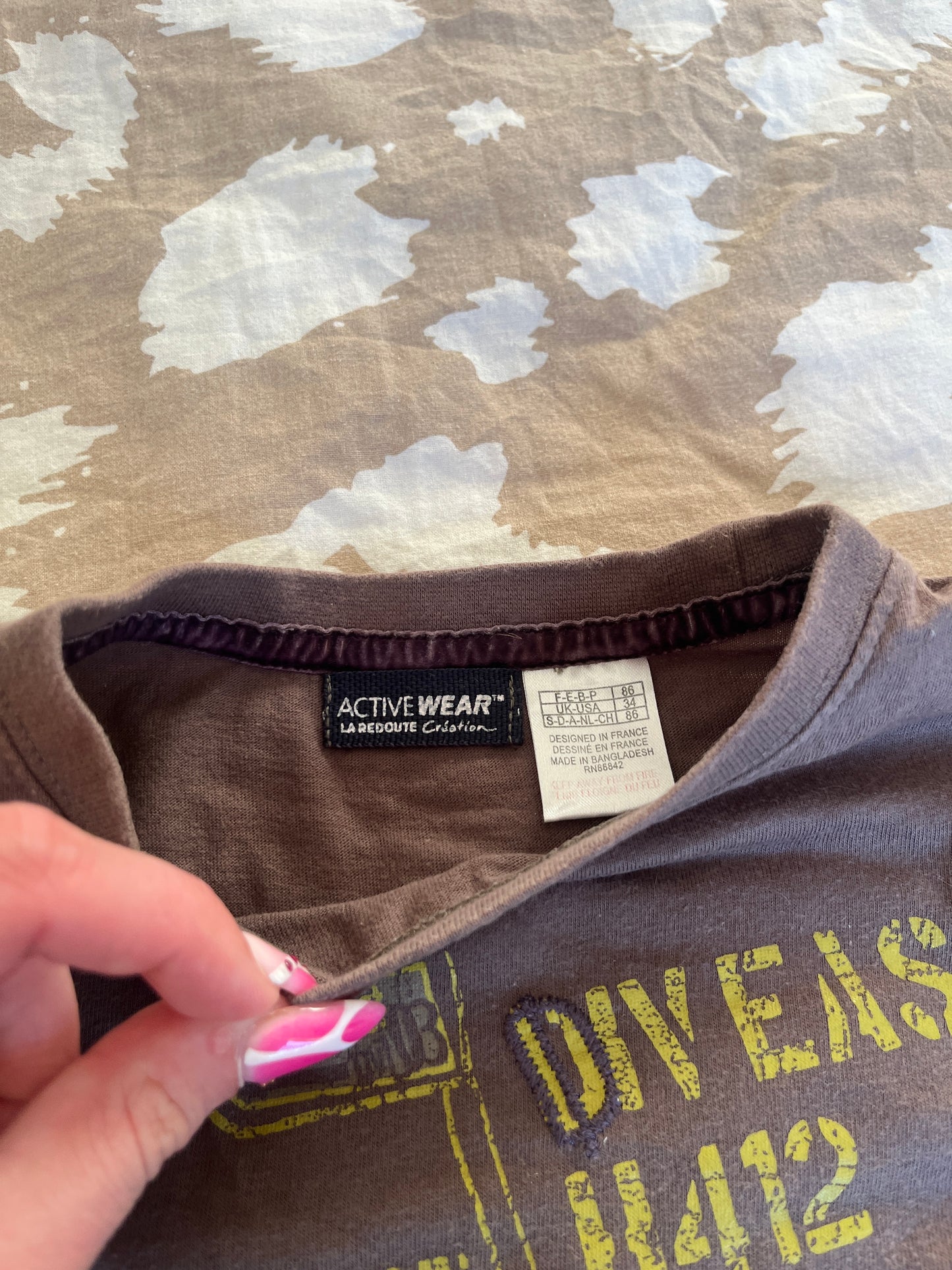 T-shirt à manches longues marron vintage Active Wear - 2 ans