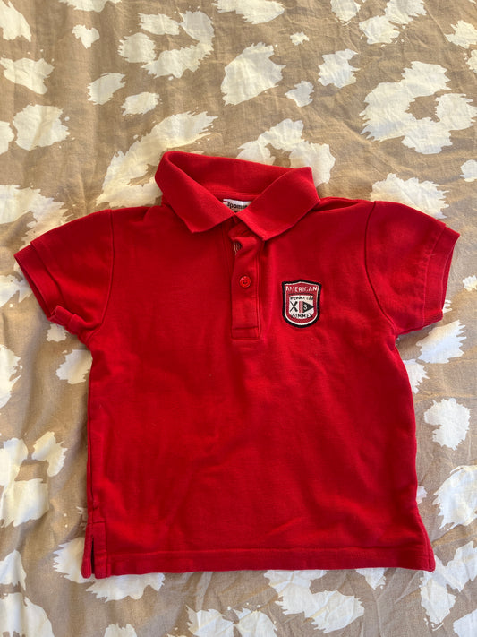 Polo en maille à manches courtes rouge 3Pommes - 2 ans
