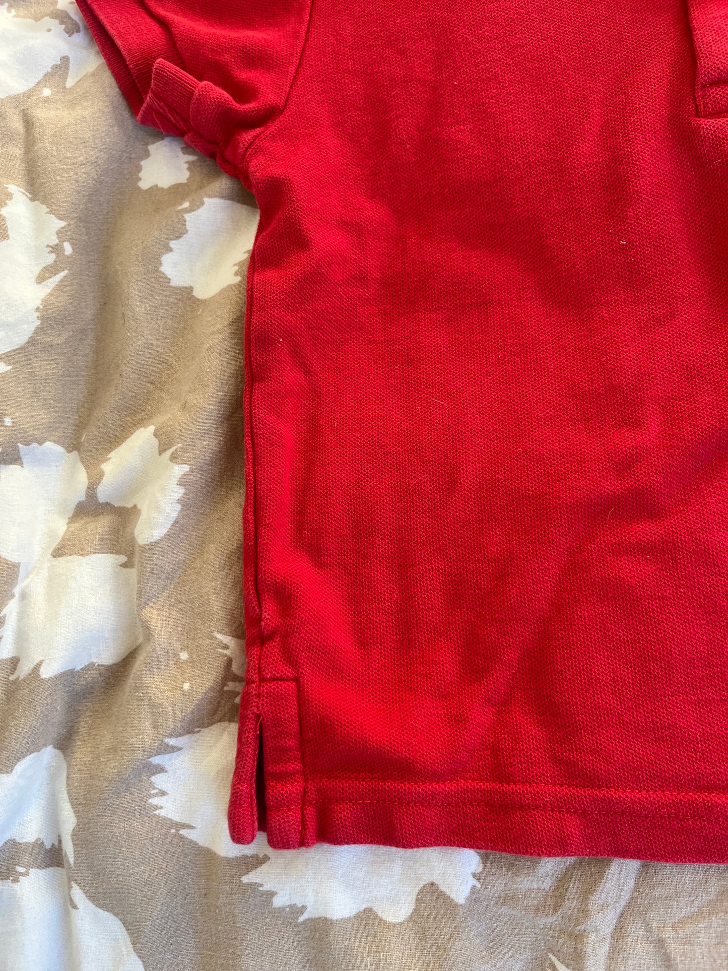 Polo en maille à manches courtes rouge 3Pommes - 2 ans